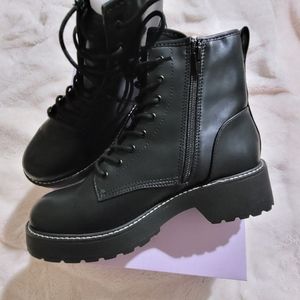 Madden Girl Black Lace Up Boots
